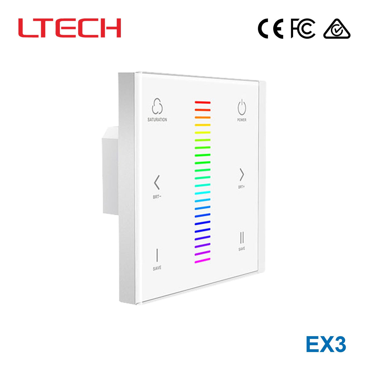 Ltech EX3 Wireless RF/DMX512 Single - zone Touch Panel - RGB - EX3 - powersupplymall.com