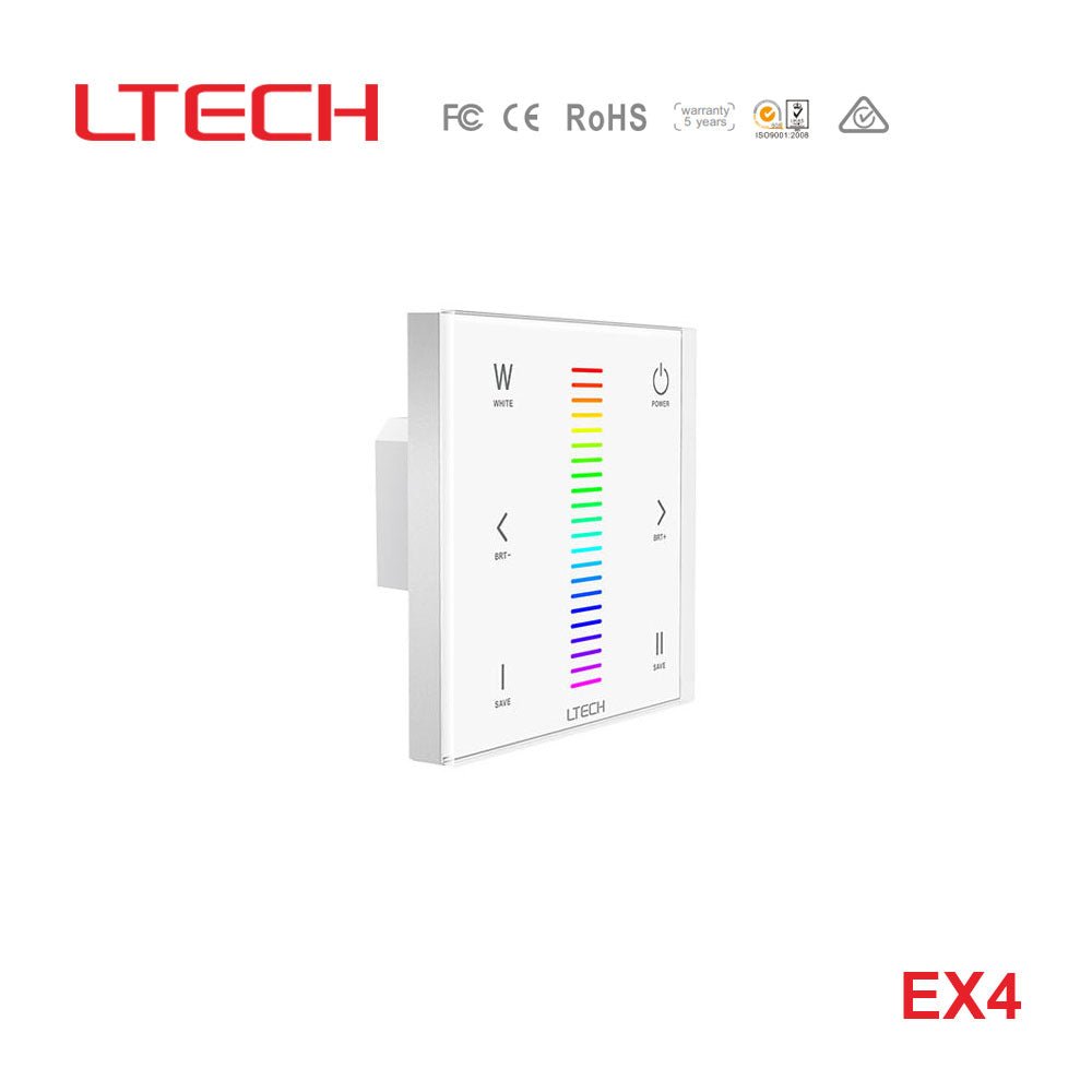 Ltech EX4 Wireless RF/DMX512 Single - zone Touch Panel - RGBW - EX4 - powersupplymall.com