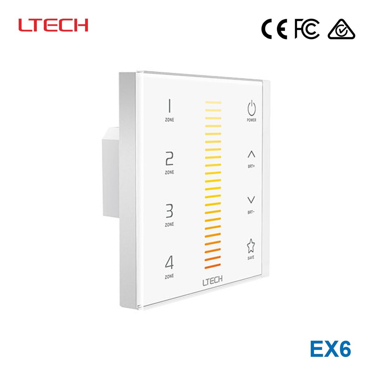 Ltech EX6 Wireless RF/DMX512 Multi-zone Touch Panel - Colour Temperature - EX6 - powersupplymall.com