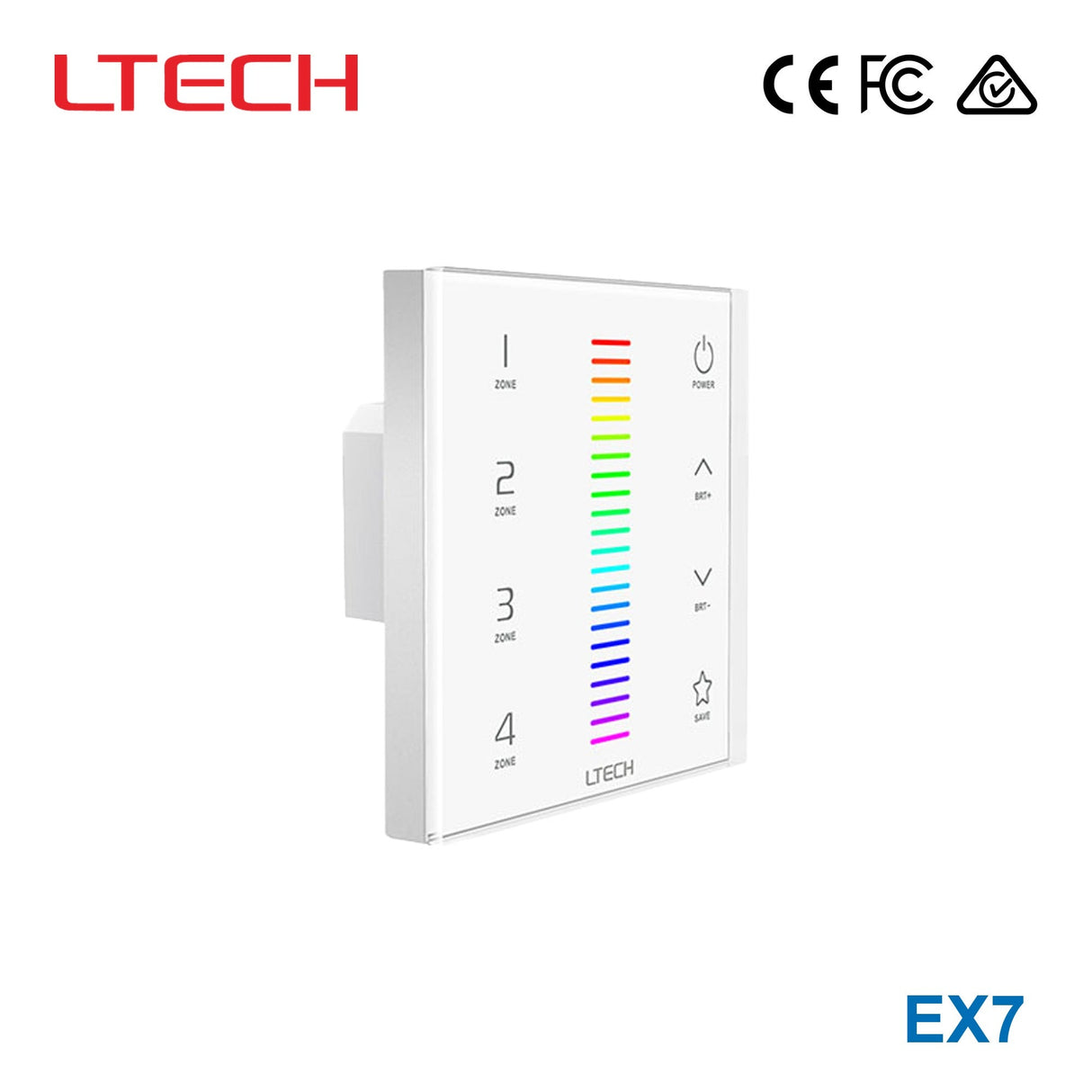 Ltech EX7 Wireless RF/DMX512 Multi - zone Touch Panel - RGB - EX7 - powersupplymall.com