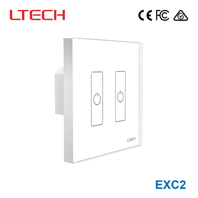 Ltech EXC2 2 Switch Wireless RF/DMX512 Touch Panel - Dimming - EXC2 - powersupplymall.com