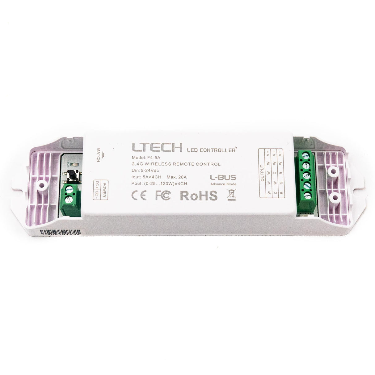 Ltech F4-5A Wireless RF Constant Voltage Controller - 4 Channel - F4-5A - powersupplymall.com