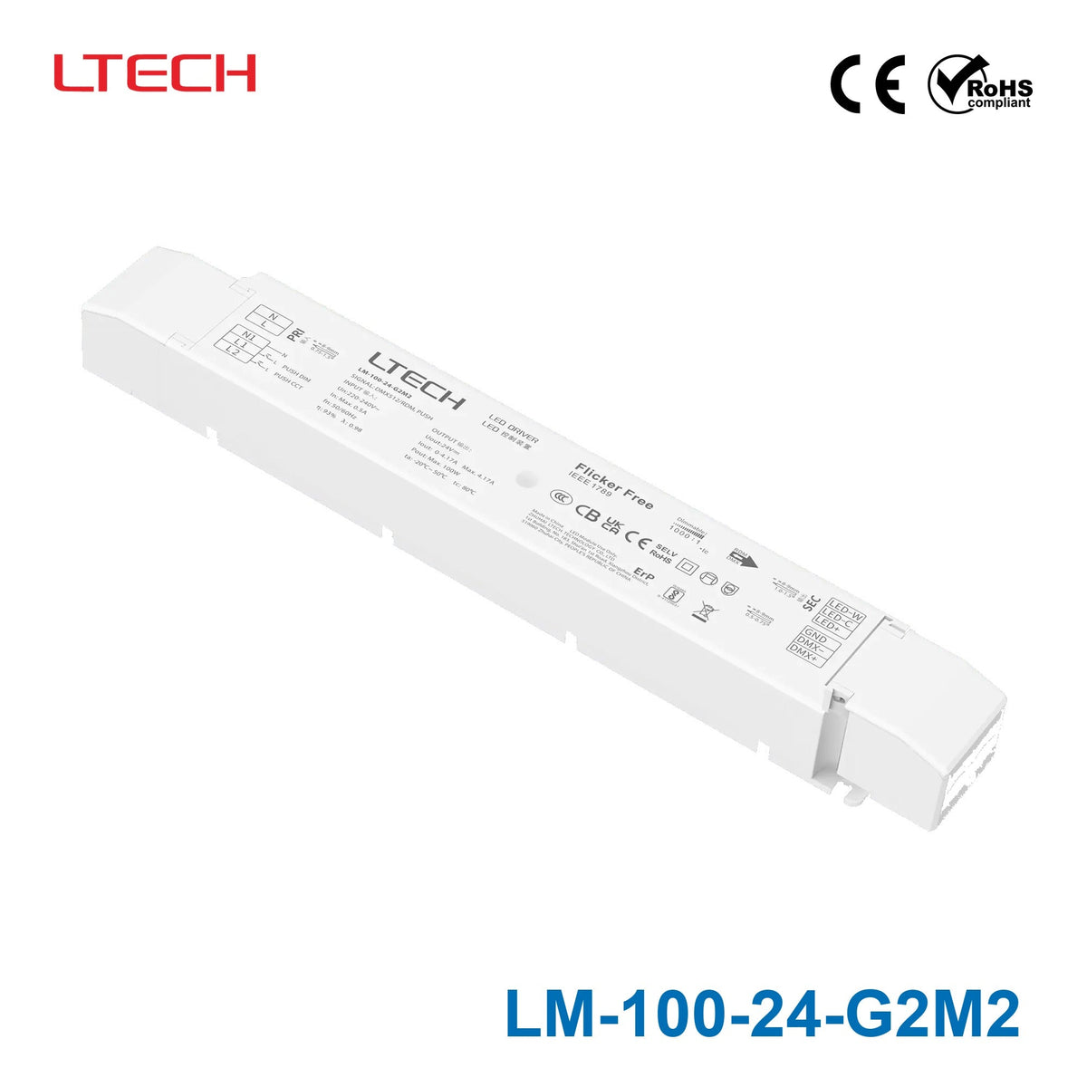 Ltech LM-100-24-G2M2 100W 24VDC CV DMX LED Driver - DMX dimmable 4.17A - LM-100-24-G2M2 - powersupplymall.com