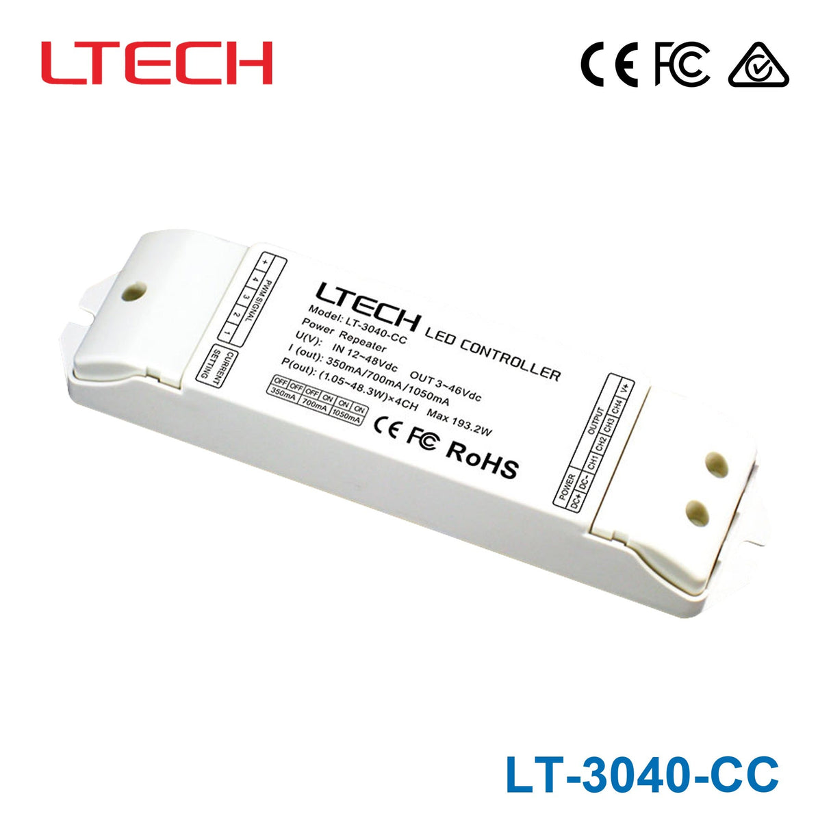 Ltech LT-3040-CC PWM Constant Current Repeater - RGBW - LT-3040-CC - powersupplymall.com