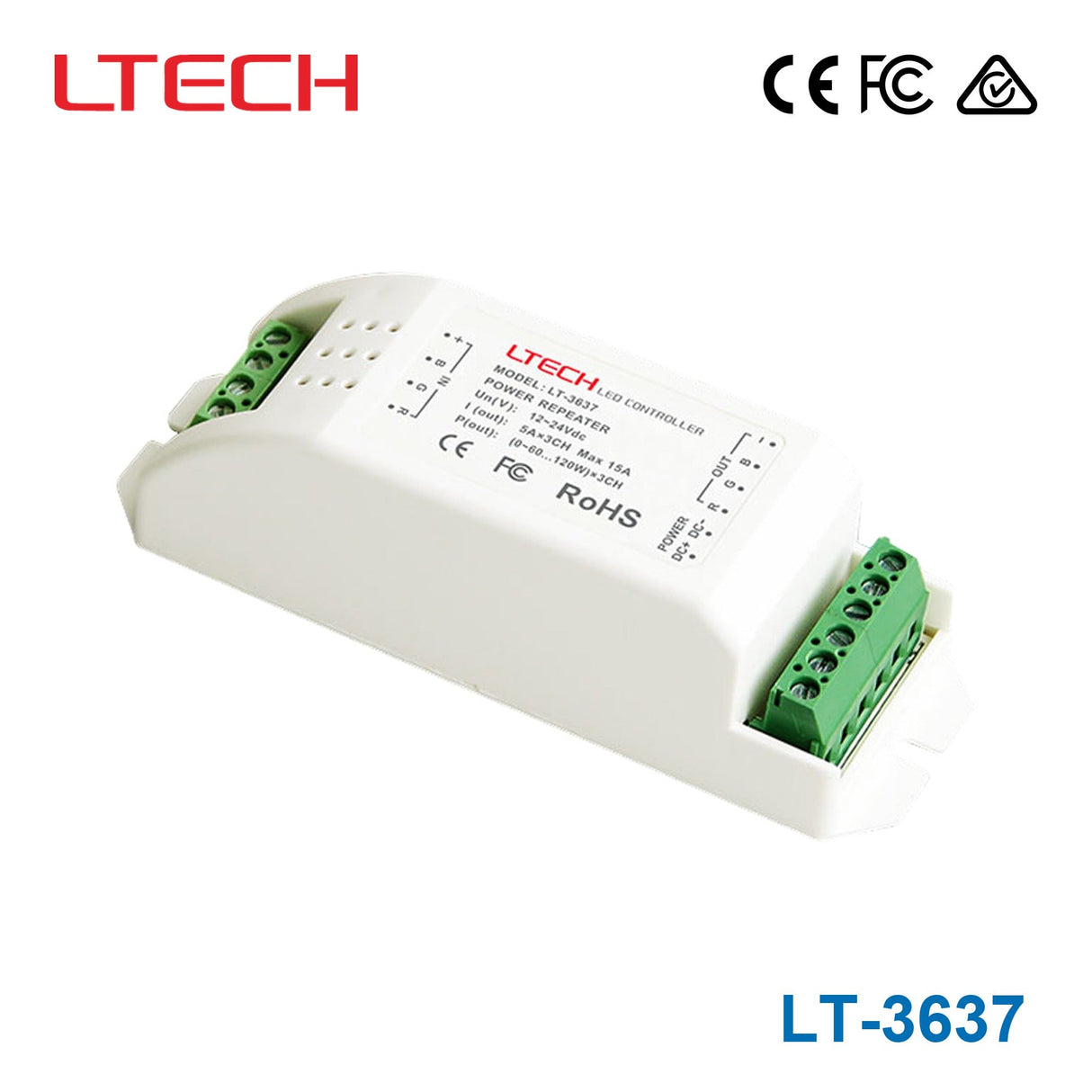 Ltech LT - 3637 Common Anode to Common Cathode LED Power Repeater - LT-3637 - powersupplymall.com