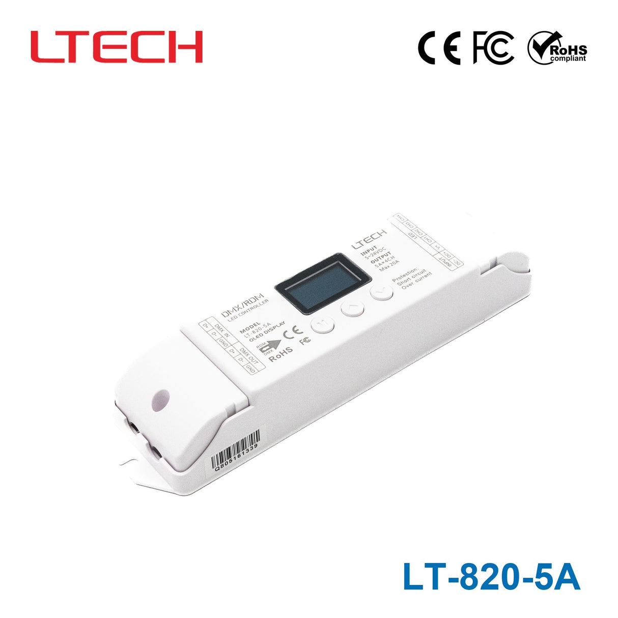 Ltech LT - 820 - 5A Constant Voltage Decoder - DMX - LT-820-5A - powersupplymall.com