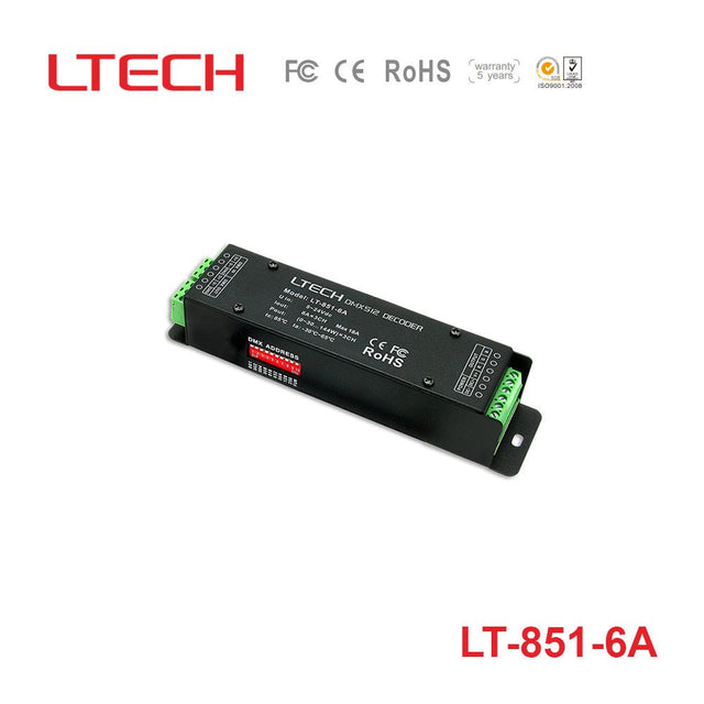 Ltech LT - 851 - 6A Constant Voltage Decoder - DMX/RDM - LT-851-6A - powersupplymall.com