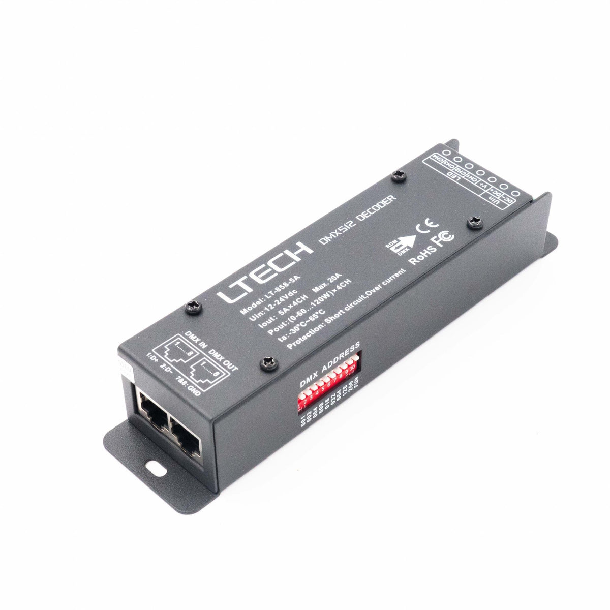 Ltech LT-858-5A Constant Voltage Decoder - DMX | LED Controller