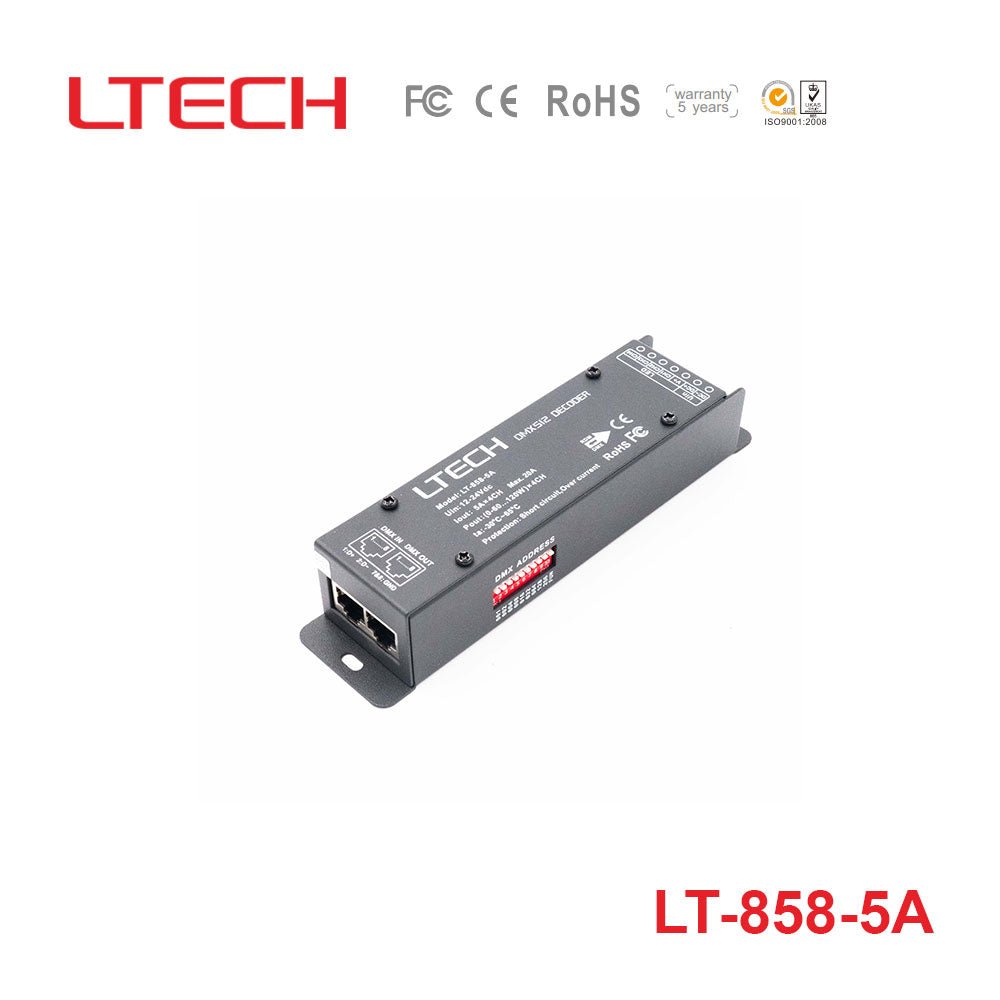 Ltech LT - 858 - 5A Constant Voltage Decoder - DMX - LT-858-5A - powersupplymall.com