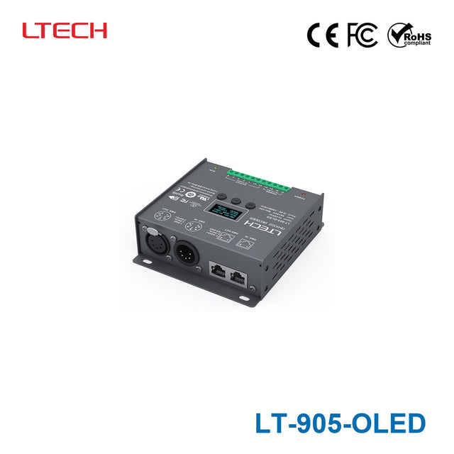 Ltech LT-905-OLED Constant Voltage Decoder - DMX/RDM - LT-905-OLED - powersupplymall.com