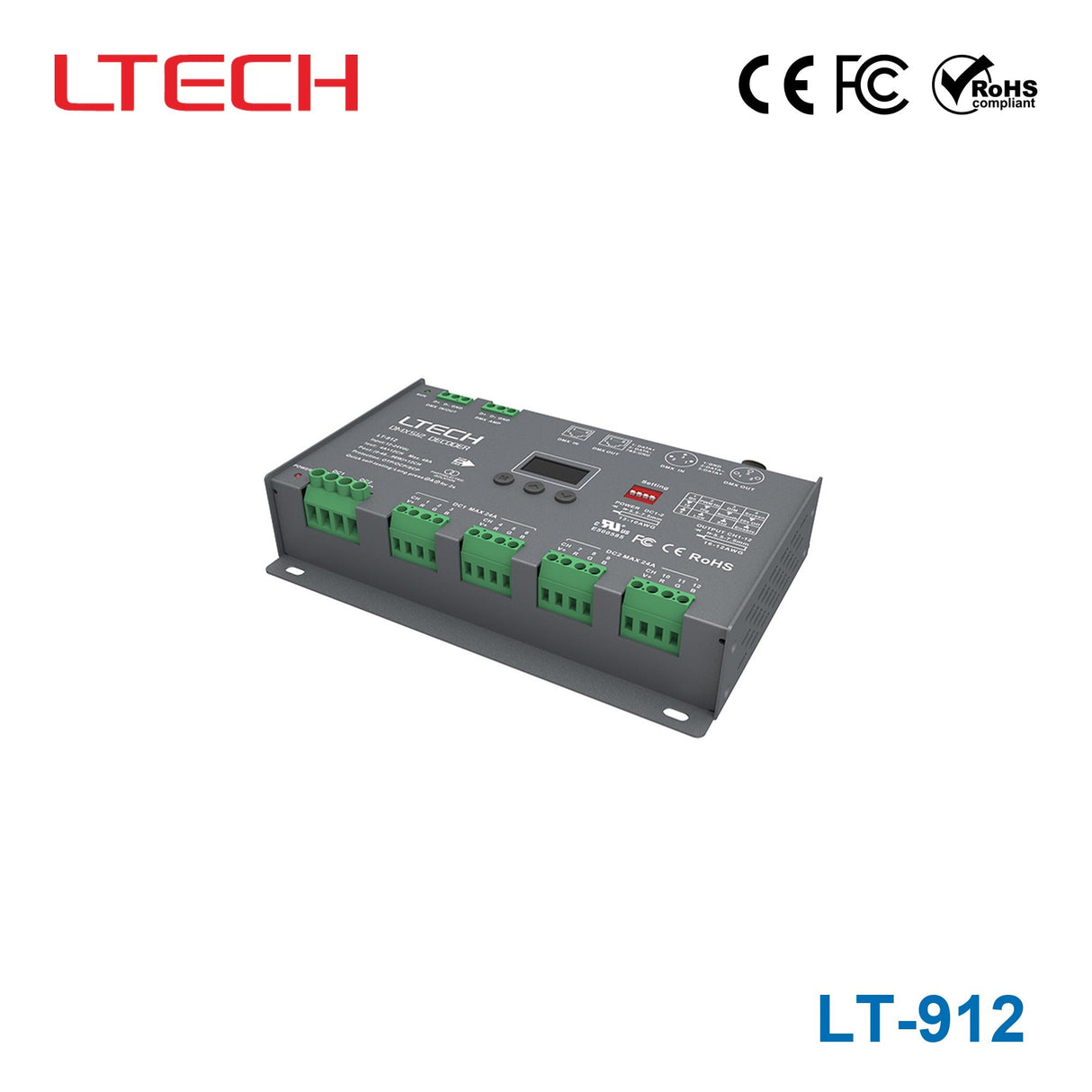 Ltech LT - 912 Constant Voltage Decoder - DMX/RDM - LT-912 - powersupplymall.com