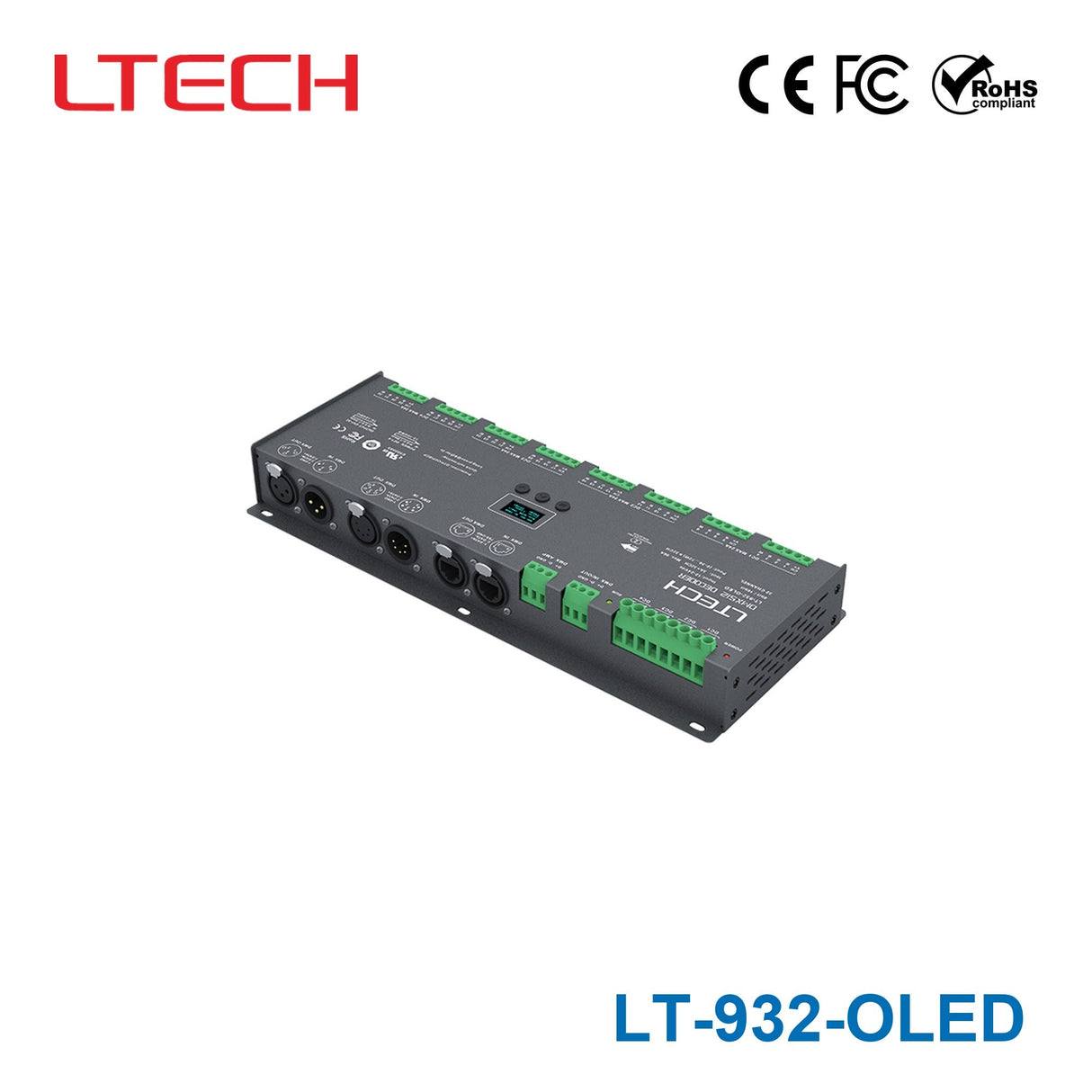 Ltech LT - 932 - OLED Constant Voltage Decoder - DMX/RDM - LT-932-OLED - powersupplymall.com