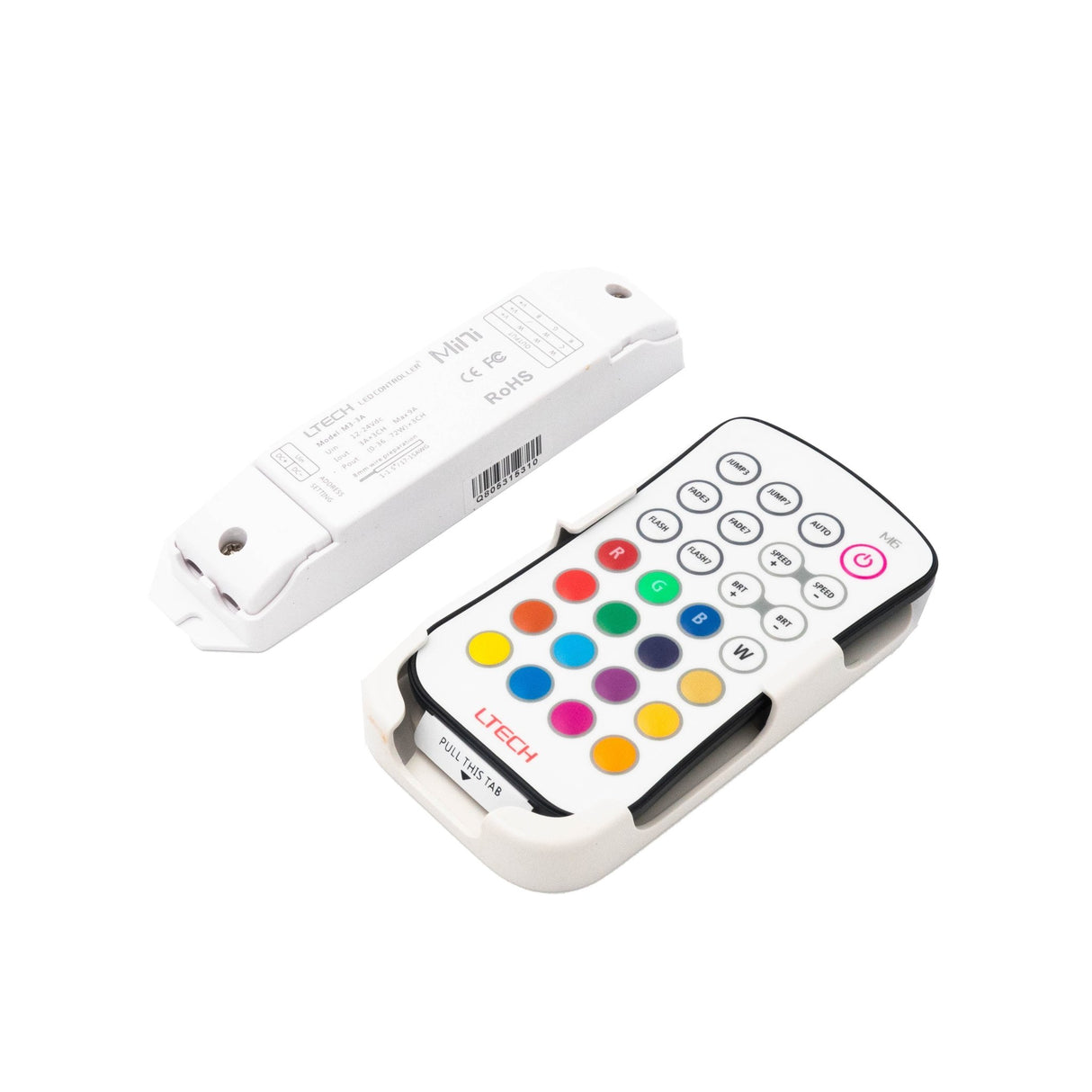 Ltech M6+M3 - 3A Mini Controller with RF Remote - RGB - M6+M3 - 3A - powersupplymall.com