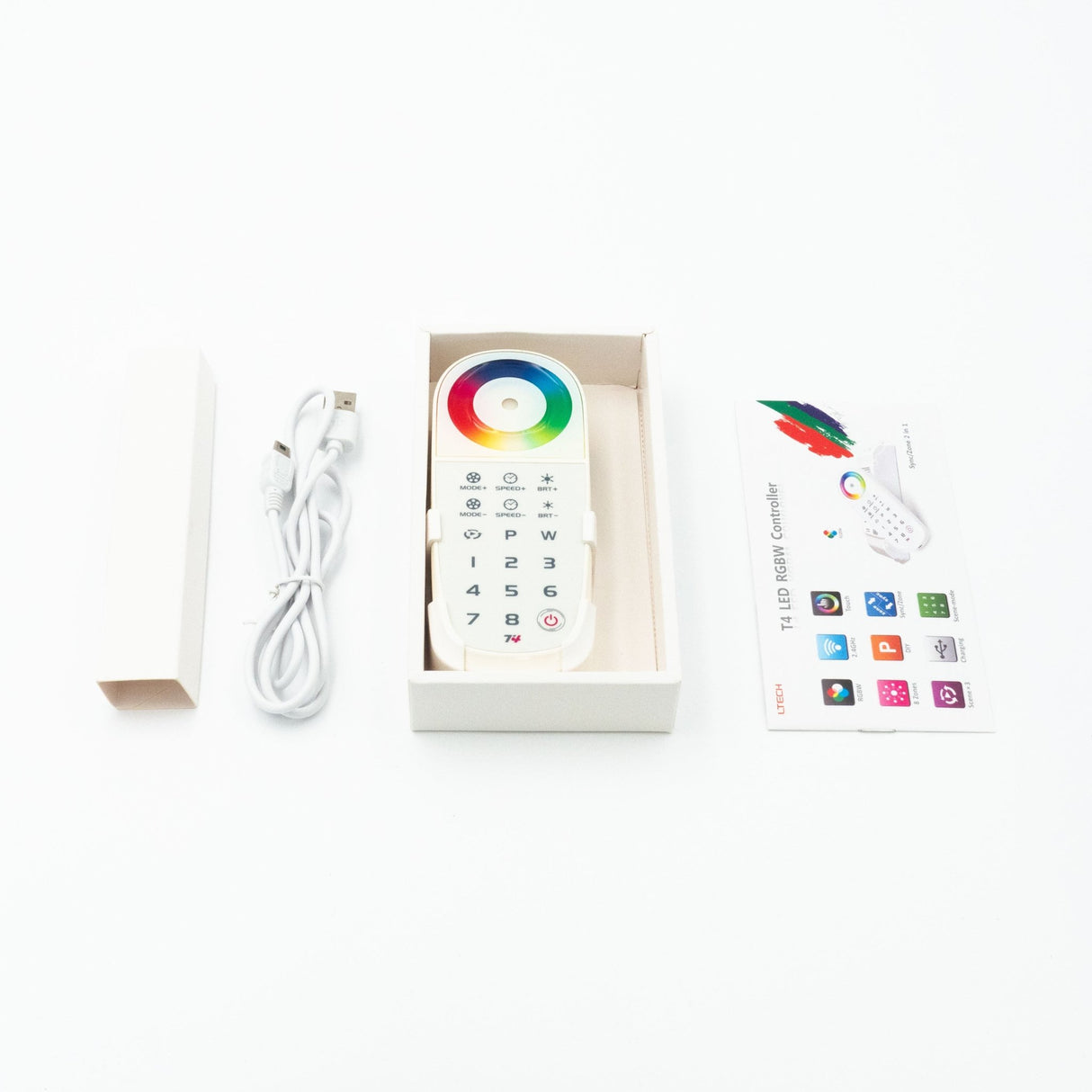 Ltech T4 Wireless RF Multi-zone Remote - RGBW - T4 - powersupplymall.com
