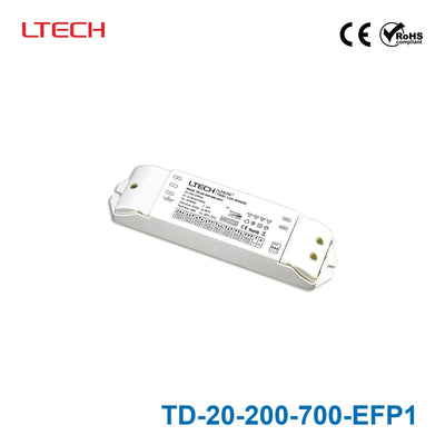 LTECH TD-20-200-700-EFP1 20W 200mA ~ 700mA CC Triac LED Driver - Selectable Output