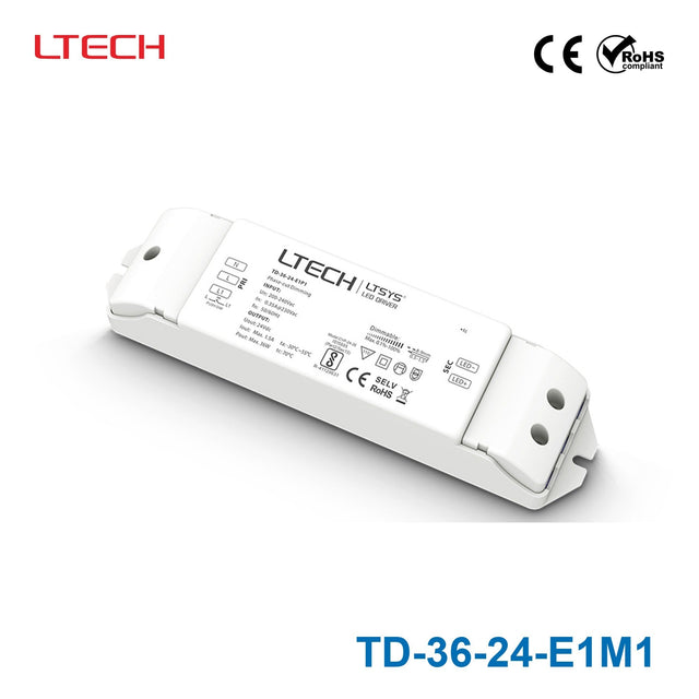 LTECH TD-36-24-E1M1 150W 24VDC CV Triac Driver - TD-36-24-E1M1 - powersupplymall.com