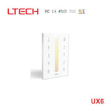 Ltech UX6 Wireless RF/DMX512 Multi - zone Touch Panel - Colour Temperature - UX6 - powersupplymall.com