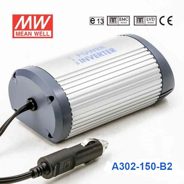 Mean Well A302-150-B2 Modified Sine Wave 150W 110V DC-AC Power Inverter - A302-150-B2 - powersupplymall.com