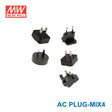 Mean Well AC PLUG-MIX4 AC plug Set Connector for NGE Adapter (Contains EU, US, UK, AU and CN Connector) - AC PLUG-MIX4 - powersupplymall.com