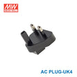 Mean Well AC PLUG-UK4 AC Plug UK Connector for NGE Adapter - AC PLUG-UK4 - powersupplymall.com