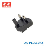 Mean Well AC PLUG-UK4 AC Plug UK Connector for NGE Adapter - AC PLUG-UK4 - powersupplymall.com