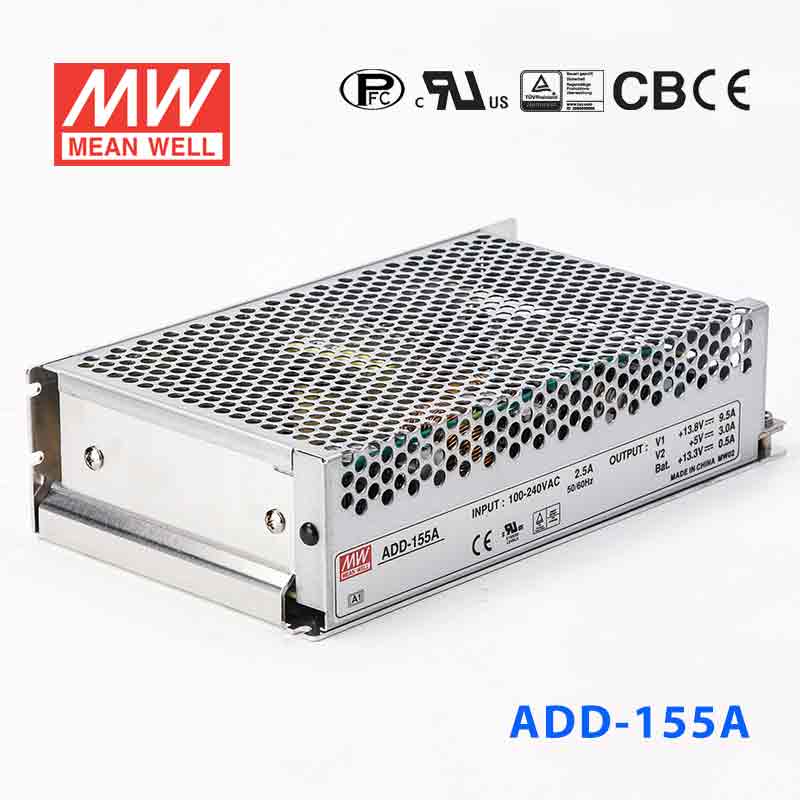 Mean Well ADD - 155A Security Power Supply 152.75W 13.8V 5V 9.5A - UPS, Dual output - ADD - 155A - powersupplymall.com