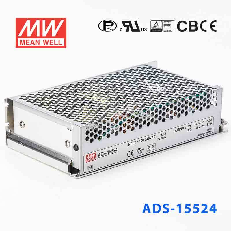 Mean Well ADS - 15524 Power Supply154.2W 24V 5.8A - 5V Output - ADS - 15524 - powersupplymall.com