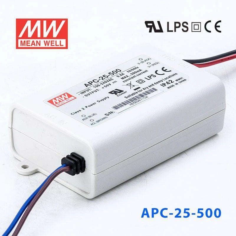 Mean Well APC-25-500 Power Supply 25W 500mA - APC-25-500 - powersupplymall.com