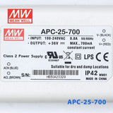 Mean Well APC-25-700 Power Supply 25W 700mA - APC-25-700 - powersupplymall.com