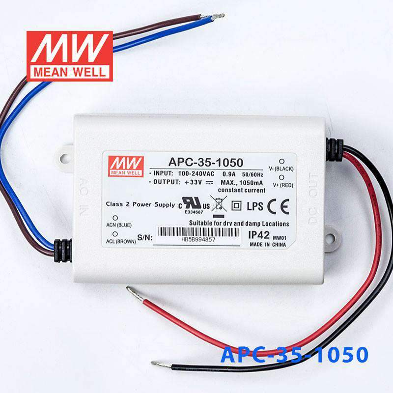 Mean Well APC-35-1050 Power Supply 35W 1050mA - APC-35-1050 - powersupplymall.com