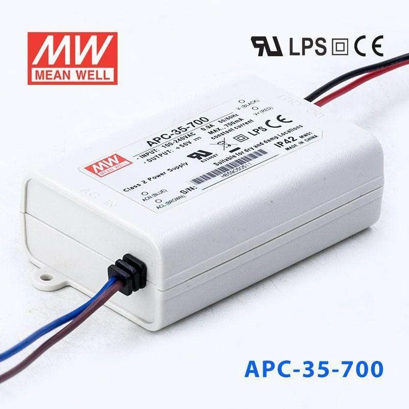 Mean Well APC Series LED Power Supply 700mA (8~35W) -  - powersupplymall.com