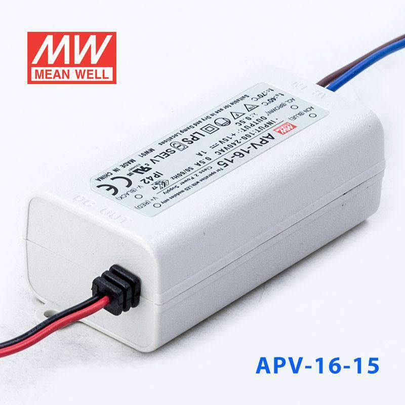 Mean Well APV - 16 - 15 Power Supply 15W 15V - APV - 16 - 15 - powersupplymall.com