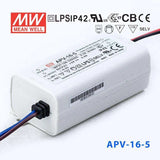 Mean Well APV - 16 - 5 Power Supply 12W 5V - APV - 16 - 5 - powersupplymall.com