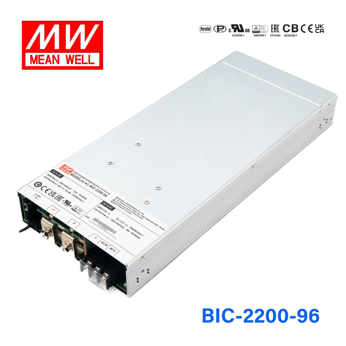 Mean Well BIC - 2200 - 96 Bidirectional Power Supply with Energy Recycle Function 2.2KW - BIC - 2200 - 96 - powersupplymall.com