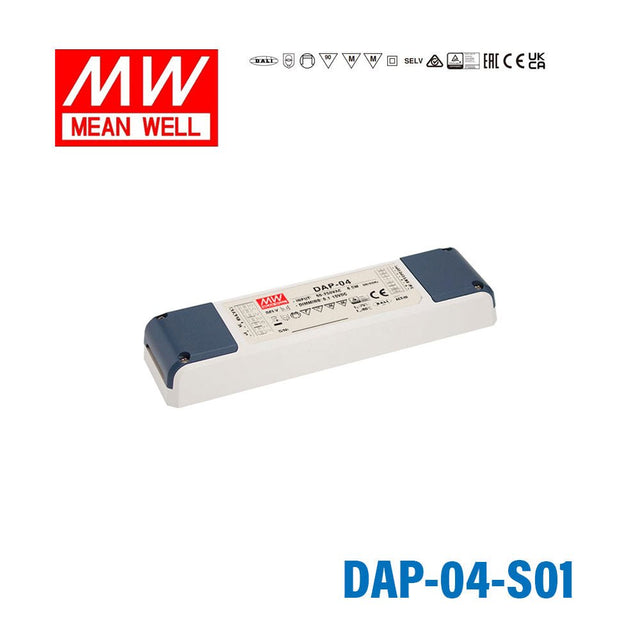 Mean Well DAP - 04 - S01 DALI signal to PWM signal converter - 1 or 4 address selectable - DAP-04-S01 - powersupplymall.com
