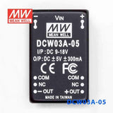 Mean Well DCW03A-05 DC-DC Converter - 3W - 9~18V in ±5V out 300mA - DCW03A-05 - powersupplymall.com