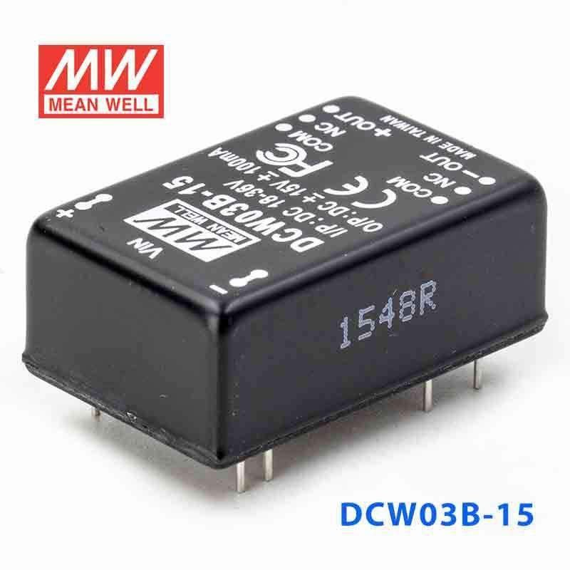 Mean Well DCW03B - 15 DC - DC Converter - 3W - 18~36V in ±15V out - DCW03B-15 - powersupplymall.com