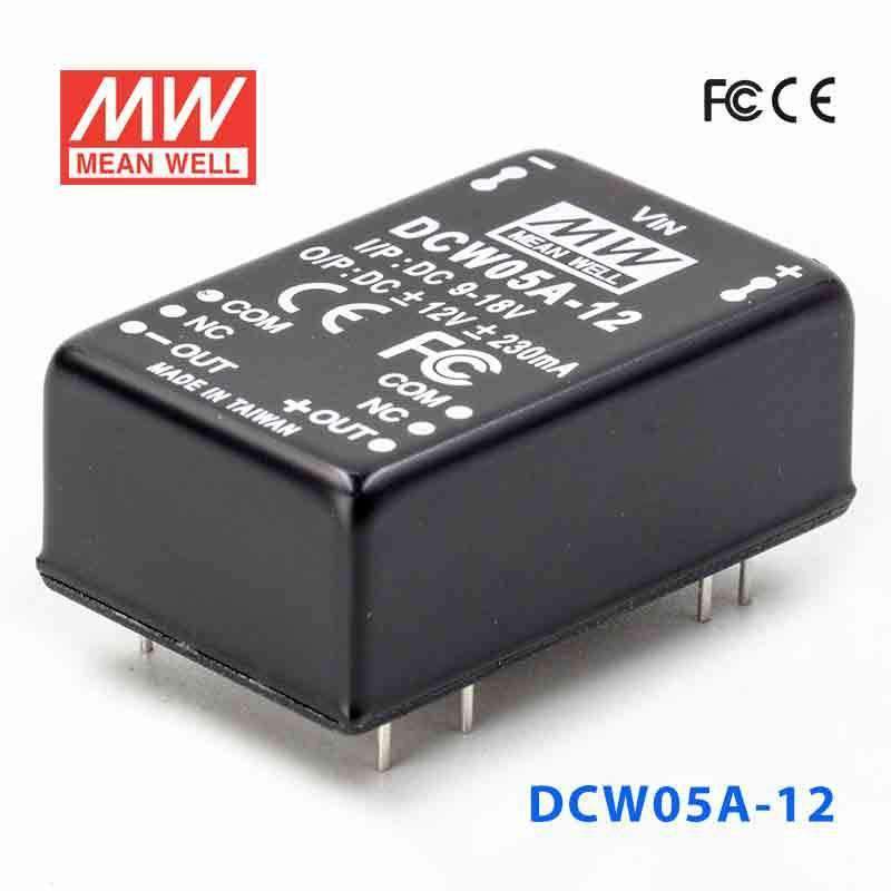 Mean Well DCW05A - 12 DC - DC Converter - 5W - 9~18V in ±12V out - DCW05A-12 - powersupplymall.com