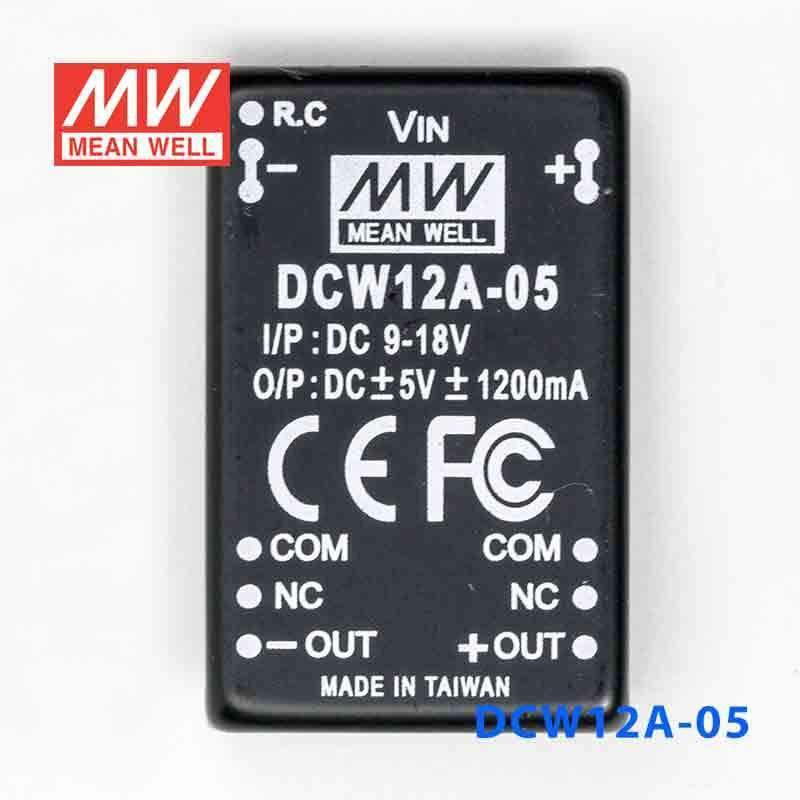 Mean Well DCW12A-05 DC-DC Converter - 12W - 9~18V in ±5V out 1.2A - DCW12A-05 - powersupplymall.com