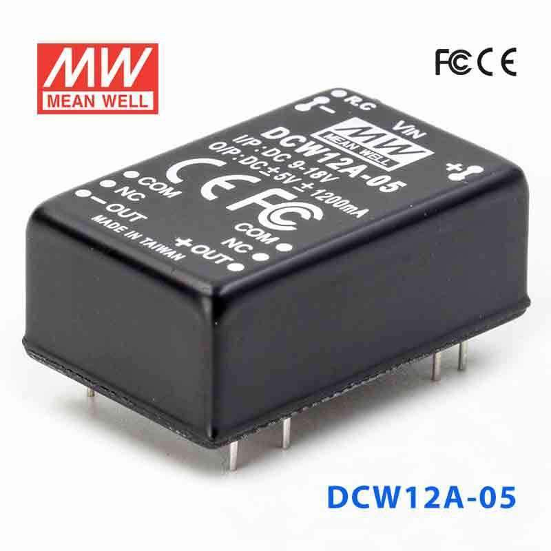 Mean Well DCW12A-05 DC-DC Converter - 12W - 9~18V in ±5V out 1.2A - DCW12A-05 - powersupplymall.com