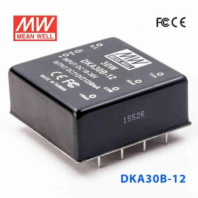 Mean Well DKA30B-12 DC-DC Converter - 30W - 18~36V in ±12V out 1.25A - DKA30B-12 - powersupplymall.com