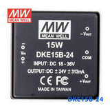 Mean Well DKE15B - 24 DC - DC Converter - 15W - 18~36V in ±24V out - DKE15B - 24 - powersupplymall.com