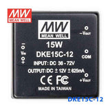 Mean Well DKE15C - 12 DC - DC Converter - 15W - 36~72V in ±12V out - DKE15C - 12 - powersupplymall.com