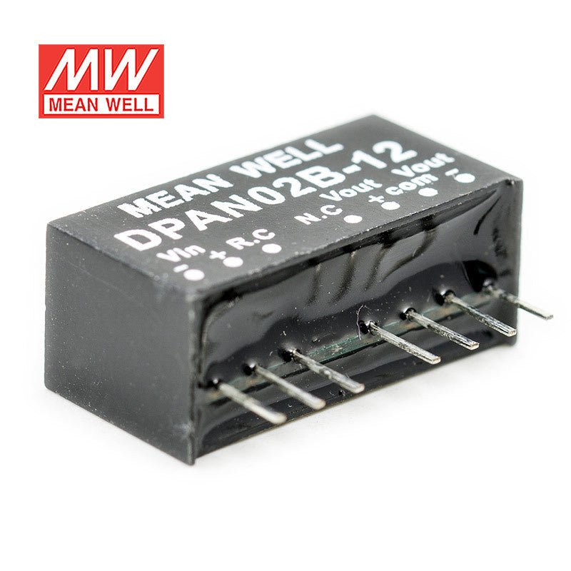 Mean Well DPAN02B-12 DC-DC Converter - 2W - 18~36V in ±12V out 83mA - DPAN02B-12 - powersupplymall.com