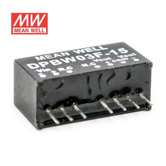 Mean Well DPBW03F-15 DC-DC Converter - 3W - 9~36V in ±15V out 100mA - DPBW03F-15 - powersupplymall.com