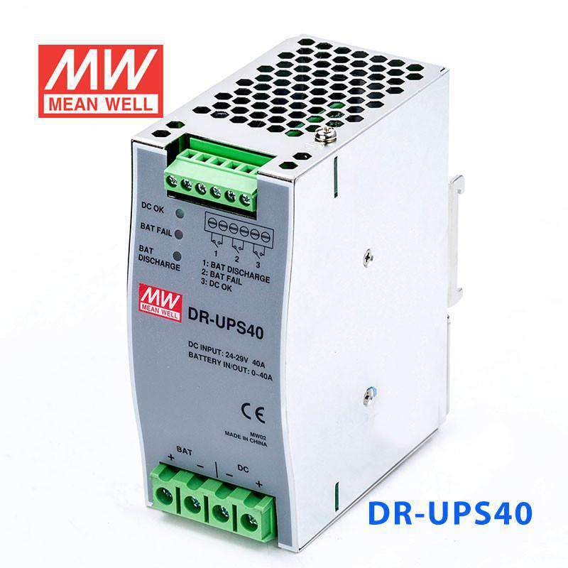 Mean Well DR - UPS40 DC UPS Module Power 40A Supply - DIN Rail - DR - UPS40 - powersupplymall.com