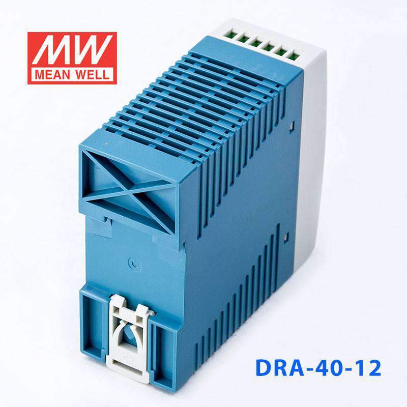 Mean Well DRA - 40 - 12 Single Output Switching Power Supply 40W 12V - DIN Rail - DRA - 40 - 12 - powersupplymall.com