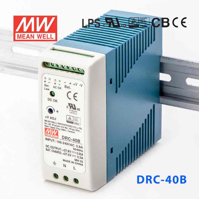 Mean Well DRC - 40B Power Supply 40.02W 27.6V - DRC - 40B - powersupplymall.com