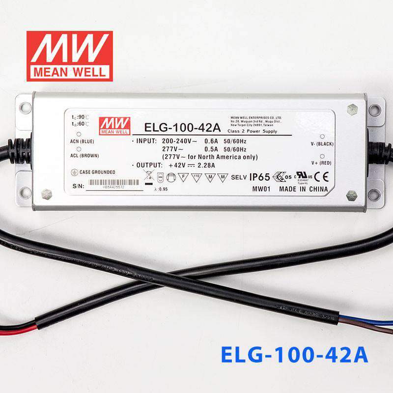 Mean Well ELG-100-42A Power Supply 95.76W 42V - Adjustable 2.28A - ELG-100-42A - powersupplymall.com