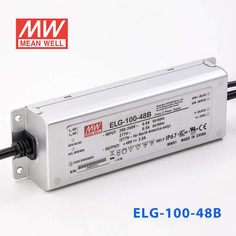 Mean Well ELG-100-48B Power Supply 96W 48V - Dimmable 2A - ELG-100-48B - powersupplymall.com